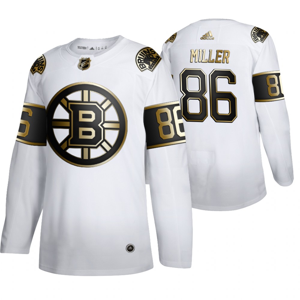 Men's Boston Bruins #86 Kevan Miller 2020 White Golden Edition Stitched NHL Jersey